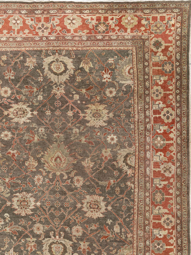 Antique Persian Mahal Oversize Carpet, No.31321 - Galerie Shabab