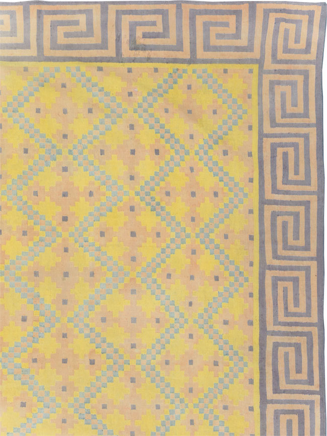 Vintage Indian Flatweave Dhurrie Large Square Carpet, No.31323 - Galerie Shabab