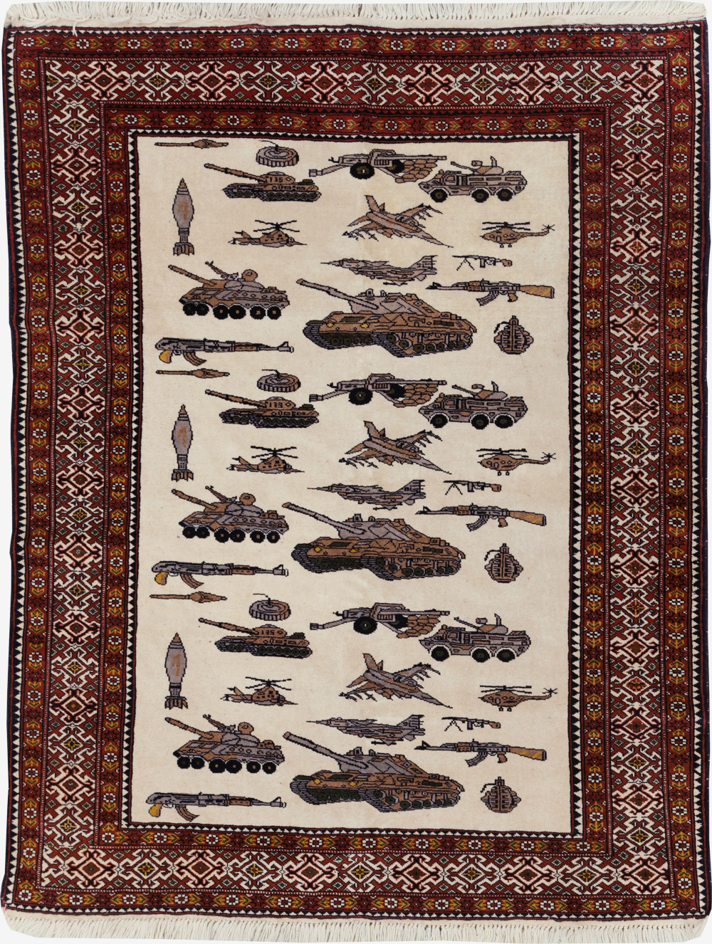 Vintage Afghan Baluch Pictorial War Rug, No.31325 - Galerie Shabab