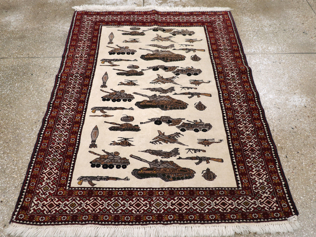 Vintage Afghan Baluch Pictorial War Rug, No.31325 - Galerie Shabab