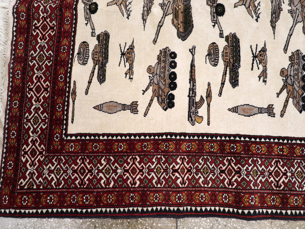 Vintage Afghan Baluch Pictorial War Rug, No.31325 - Galerie Shabab