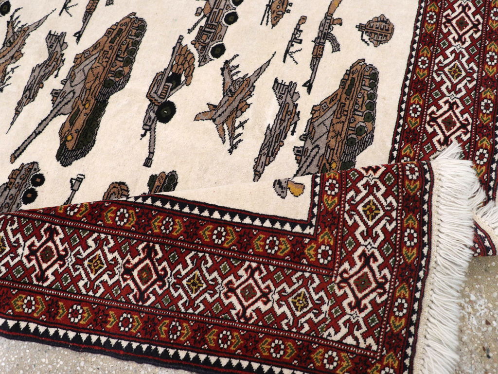 Vintage Afghan Baluch Pictorial War Rug, No.31325 - Galerie Shabab