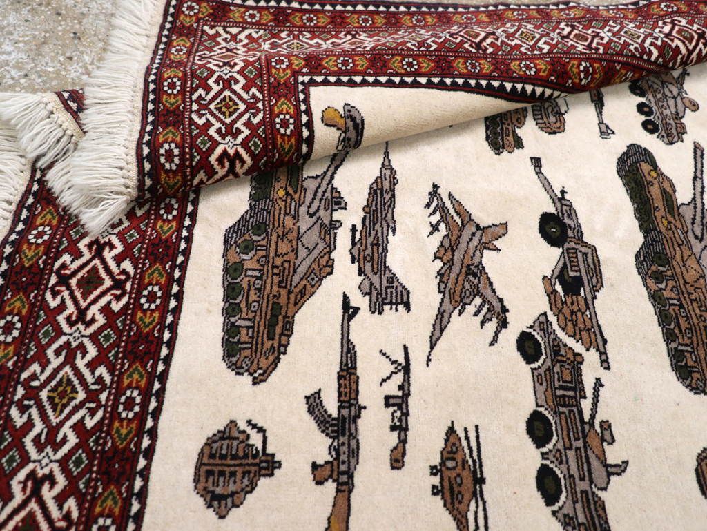 Vintage Afghan Baluch Pictorial War Rug, No.31325 - Galerie Shabab