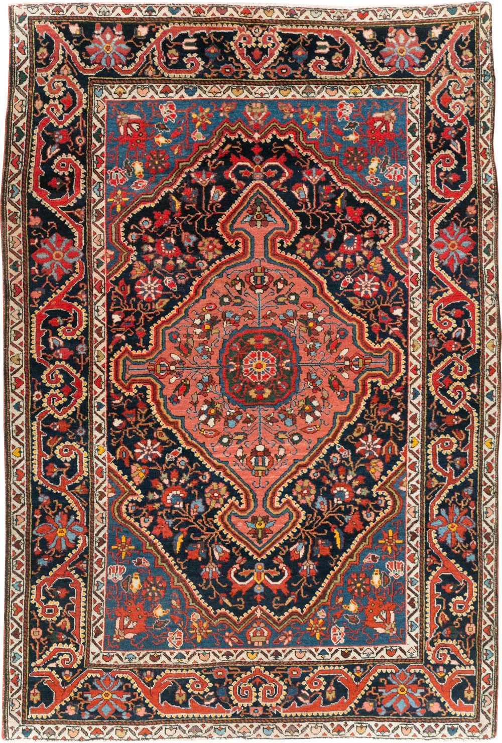 Antique Persian Sarouk Throw Rug, No.31327 - Galerie Shabab