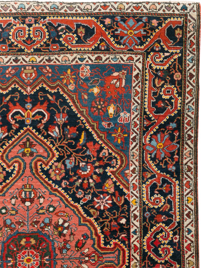 Antique Persian Sarouk Throw Rug, No.31327 - Galerie Shabab