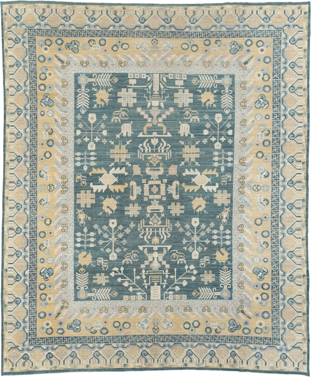 Contemporary East Turkestan Khotan Large Room Size Carpet, No.31330 - Galerie Shabab