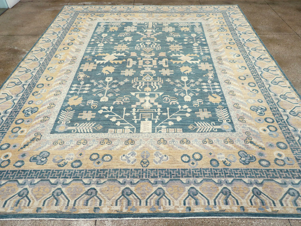 Contemporary East Turkestan Khotan Large Room Size Carpet, No.31330 - Galerie Shabab