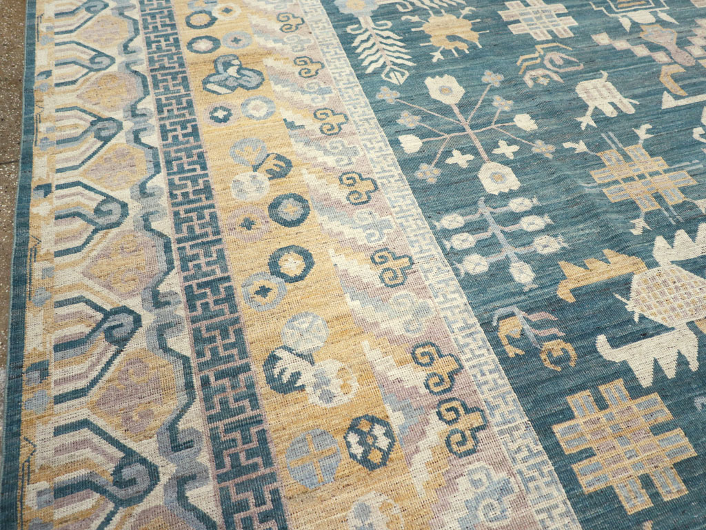 Contemporary East Turkestan Khotan Large Room Size Carpet, No.31330 - Galerie Shabab