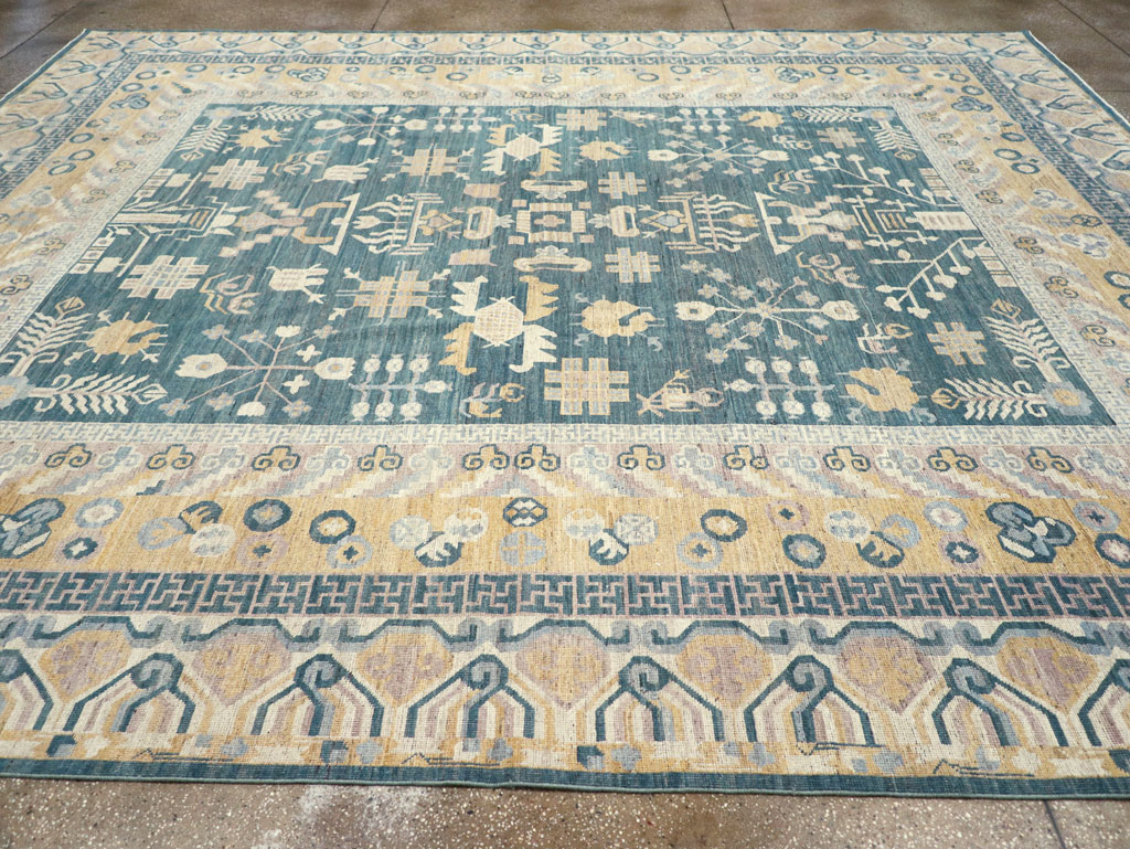 Contemporary East Turkestan Khotan Large Room Size Carpet, No.31330 - Galerie Shabab