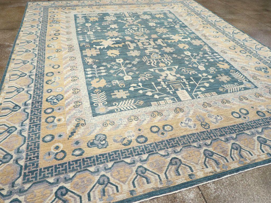 Contemporary East Turkestan Khotan Large Room Size Carpet, No.31330 - Galerie Shabab