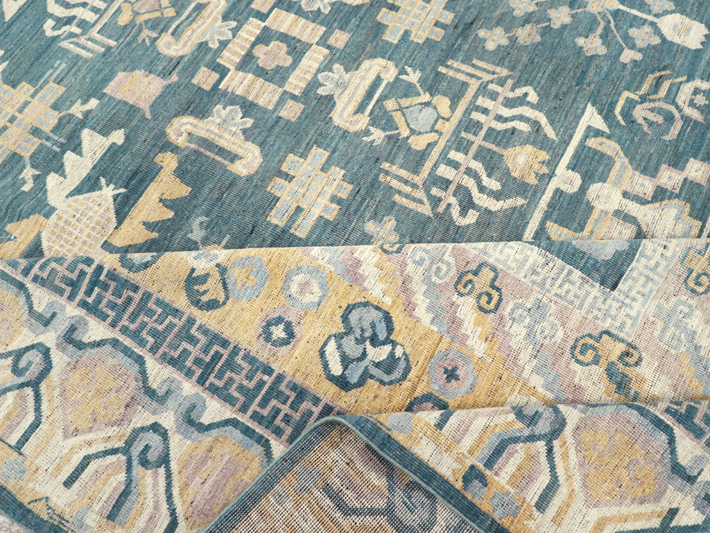 Contemporary East Turkestan Khotan Large Room Size Carpet, No.31330 - Galerie Shabab