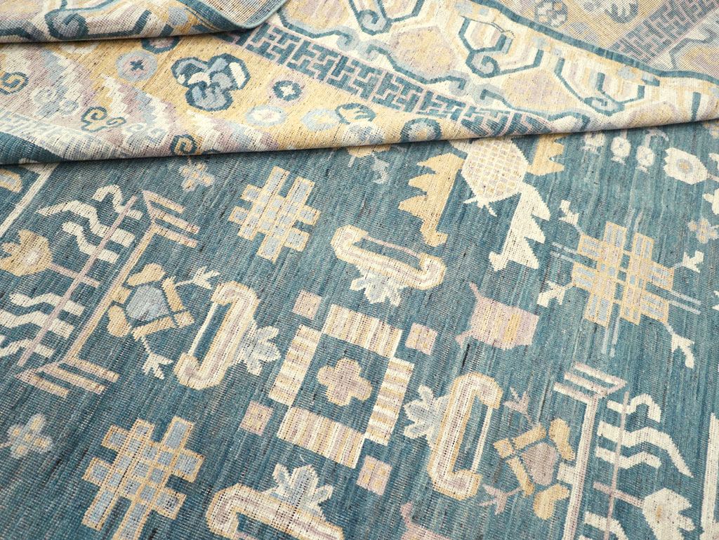 Contemporary East Turkestan Khotan Large Room Size Carpet, No.31330 - Galerie Shabab