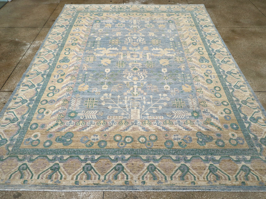 Contemporary East Turkestan Khotan Room Size Carpet, No.31331 - Galerie Shabab