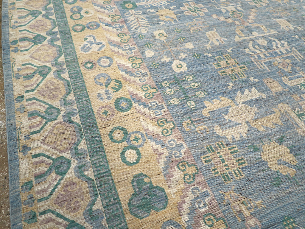 Contemporary East Turkestan Khotan Room Size Carpet, No.31331 - Galerie Shabab