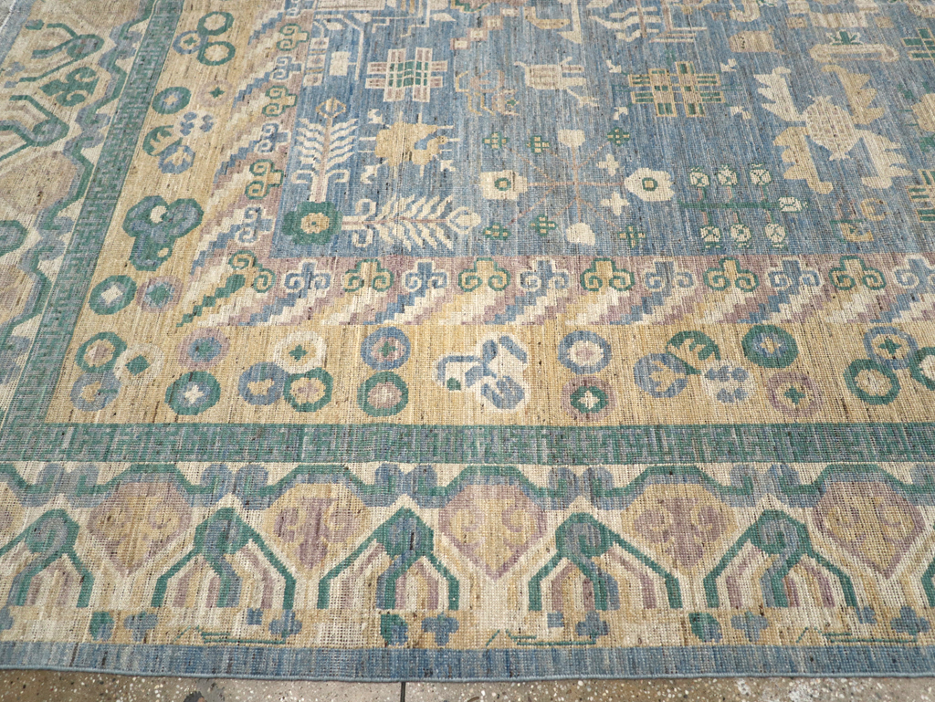 Contemporary East Turkestan Khotan Room Size Carpet, No.31331 - Galerie Shabab