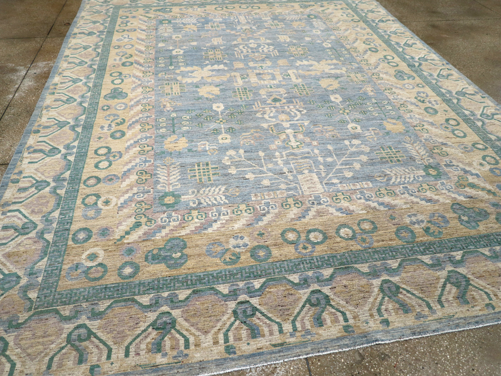 Contemporary East Turkestan Khotan Room Size Carpet, No.31331 - Galerie Shabab