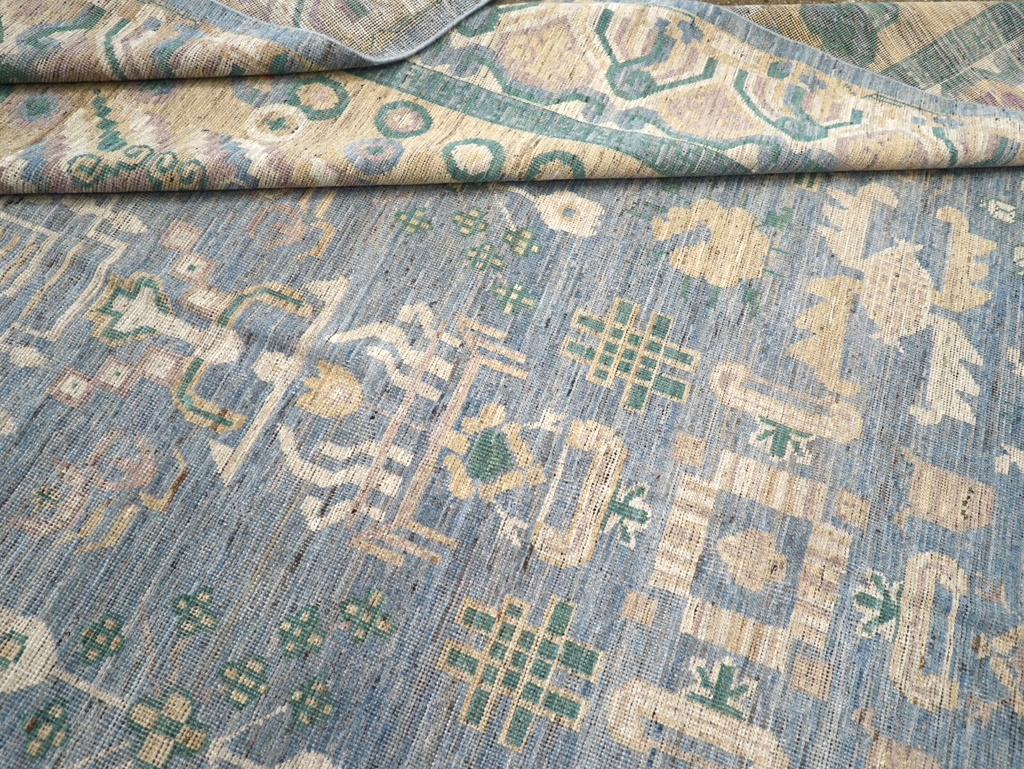 Contemporary East Turkestan Khotan Room Size Carpet, No.31331 - Galerie Shabab