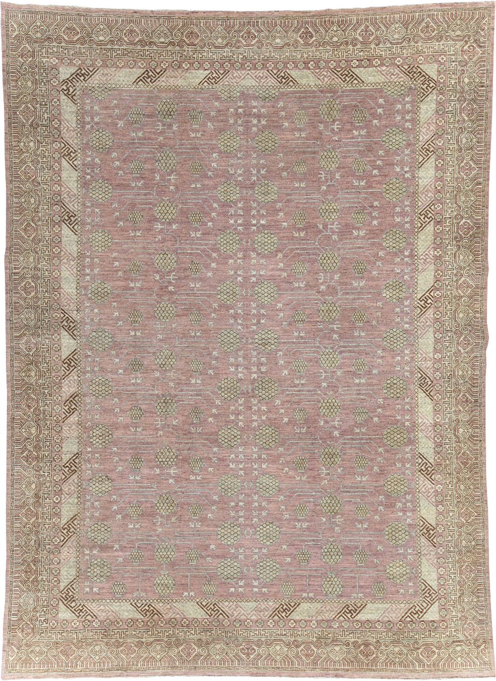 Contemporary East Turkestan Khotan Room Size Carpet, No.31332 - Galerie Shabab