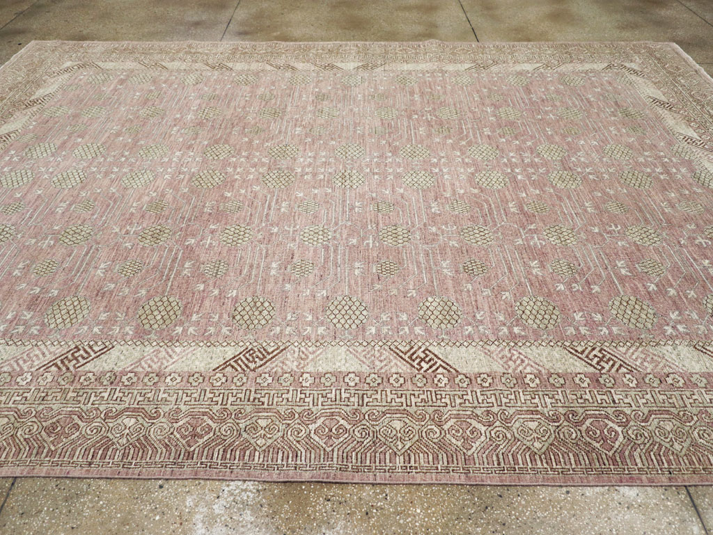 Contemporary East Turkestan Khotan Room Size Carpet, No.31332 - Galerie Shabab
