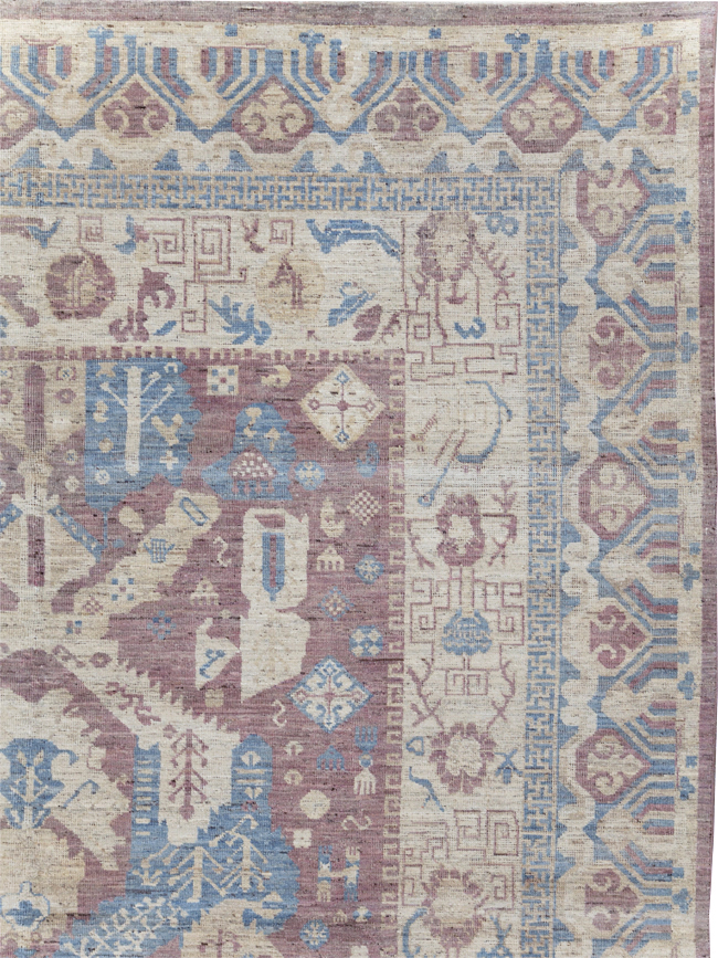 Contemporary East Turkestan Khotan Room Size Carpet, No.31334 - Galerie Shabab