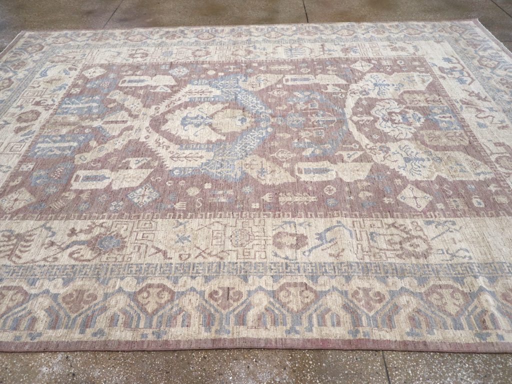 Contemporary East Turkestan Khotan Room Size Carpet, No.31334 - Galerie Shabab