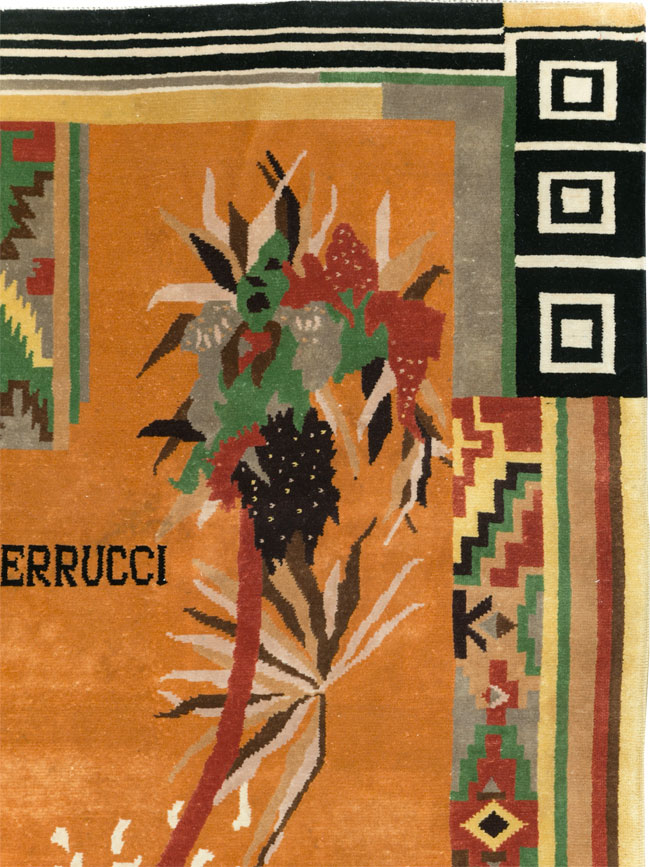 Vintage Tibetan Art Deco Carpet by Nini Ferrucci, No.31340 - Galerie Shabab