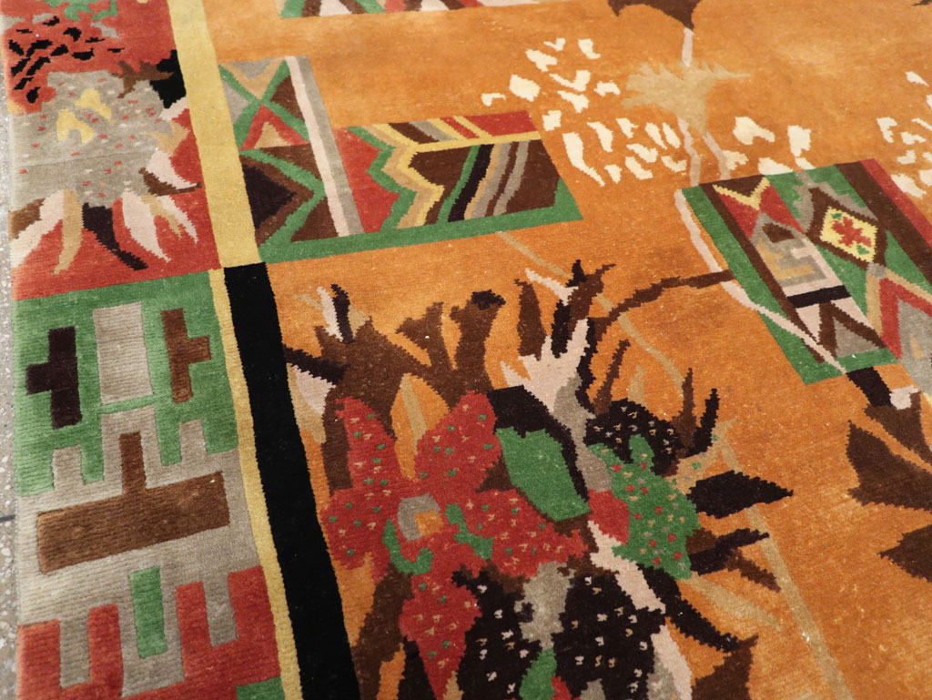 Vintage Tibetan Art Deco Carpet by Nini Ferrucci, No.31340 - Galerie Shabab