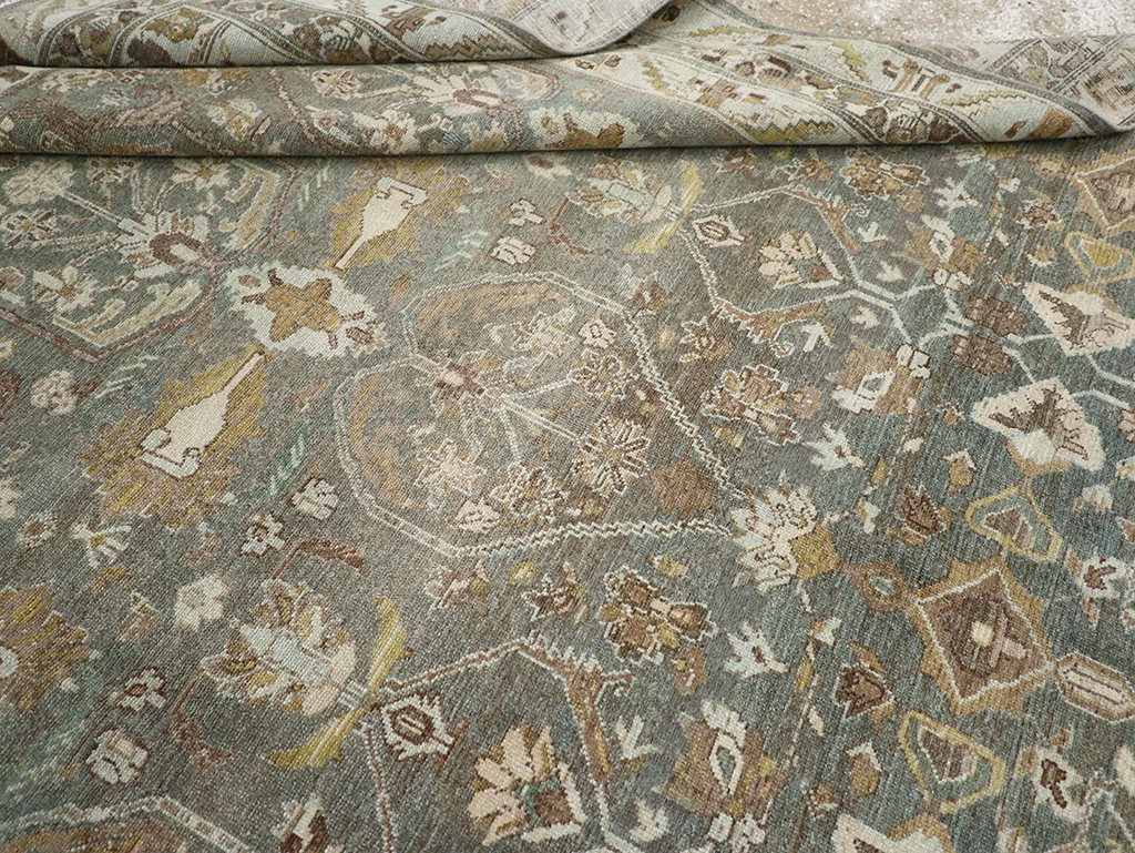 Antique Persian Malayer Wide Gallery Runner, No.31341 - Galerie Shabab