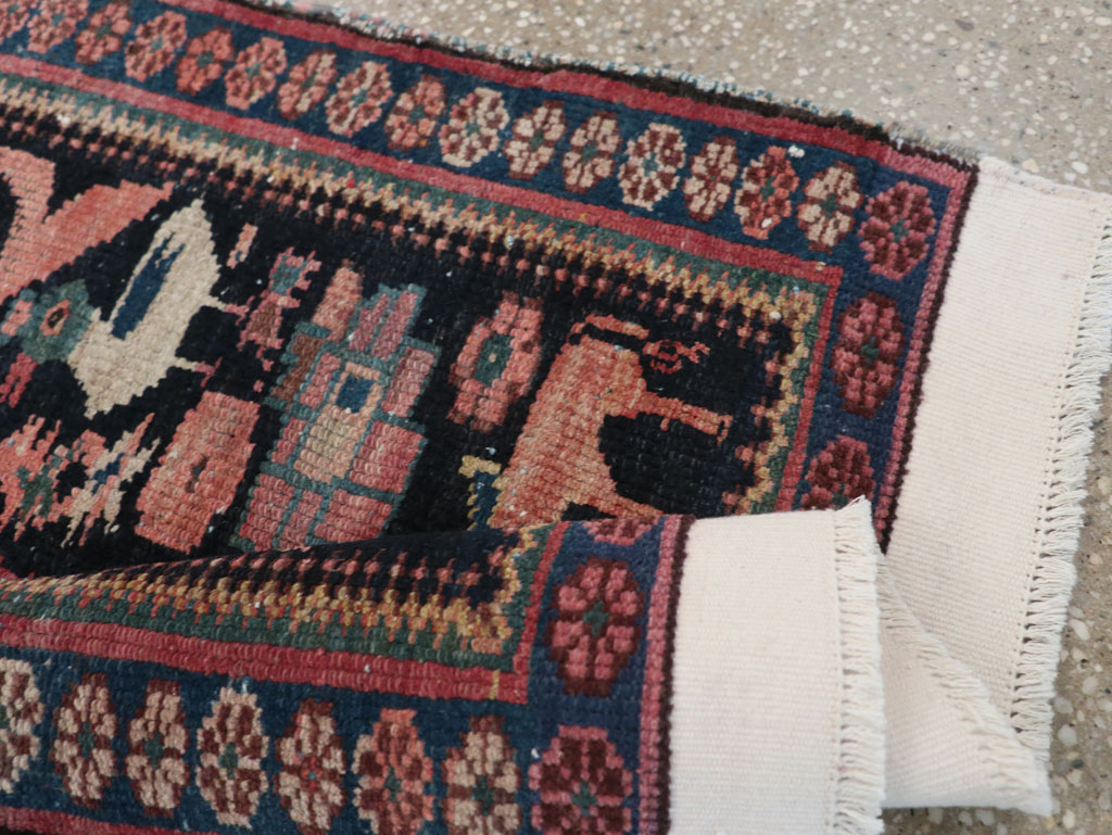 Antique Persian Kurdish Pictorial Throw Rug, No.31345 - Galerie Shabab