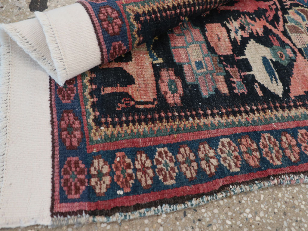 Antique Persian Kurdish Pictorial Throw Rug, No.31345 - Galerie Shabab