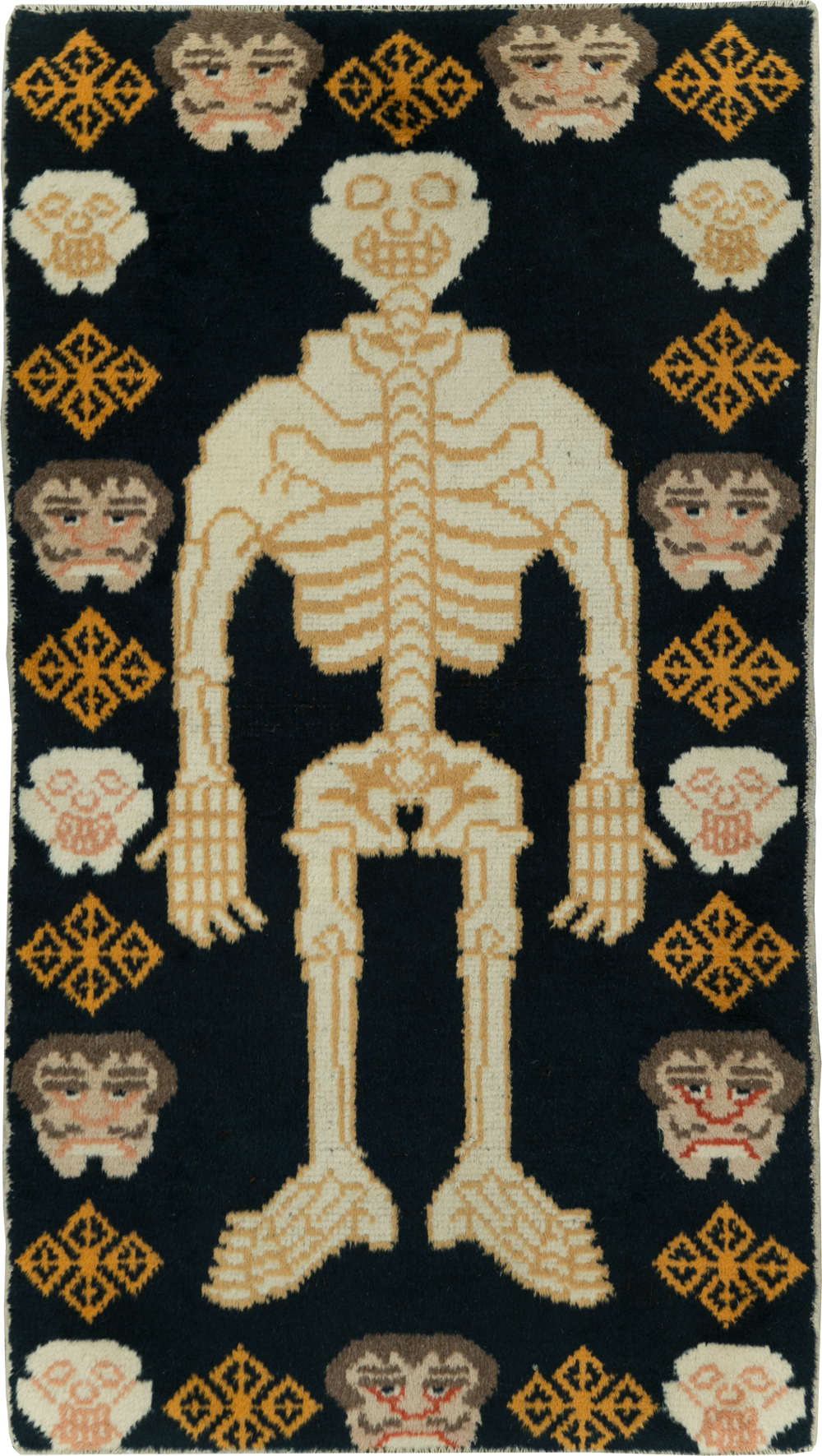 Vintage Tibetan Pictorial Throw Rug, No.31346 - Galerie Shabab