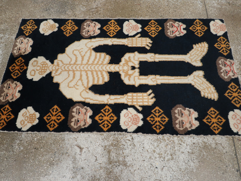 Vintage Tibetan Pictorial Throw Rug, No.31346 - Galerie Shabab