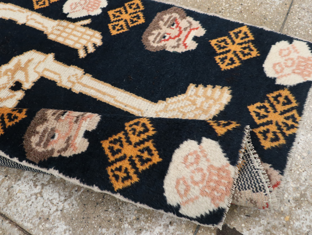 Vintage Tibetan Pictorial Throw Rug, No.31346 - Galerie Shabab