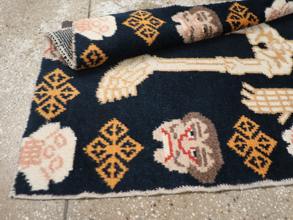 Vintage Tibetan Pictorial Throw Rug, No.31346 - Galerie Shabab