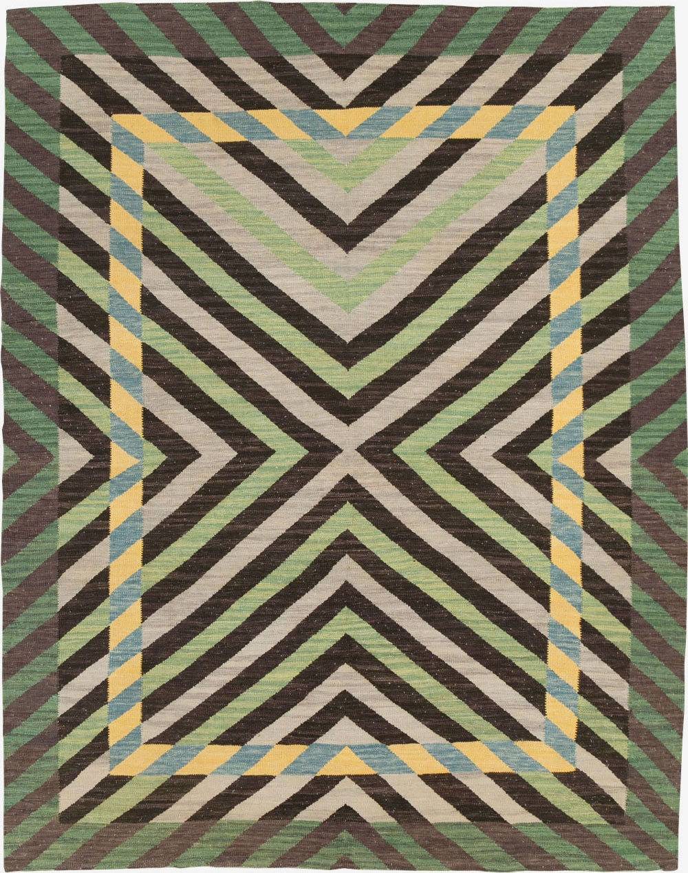 Contemporary Turkish Flatweave Room Size Carpet, No.31348 - Galerie Shabab