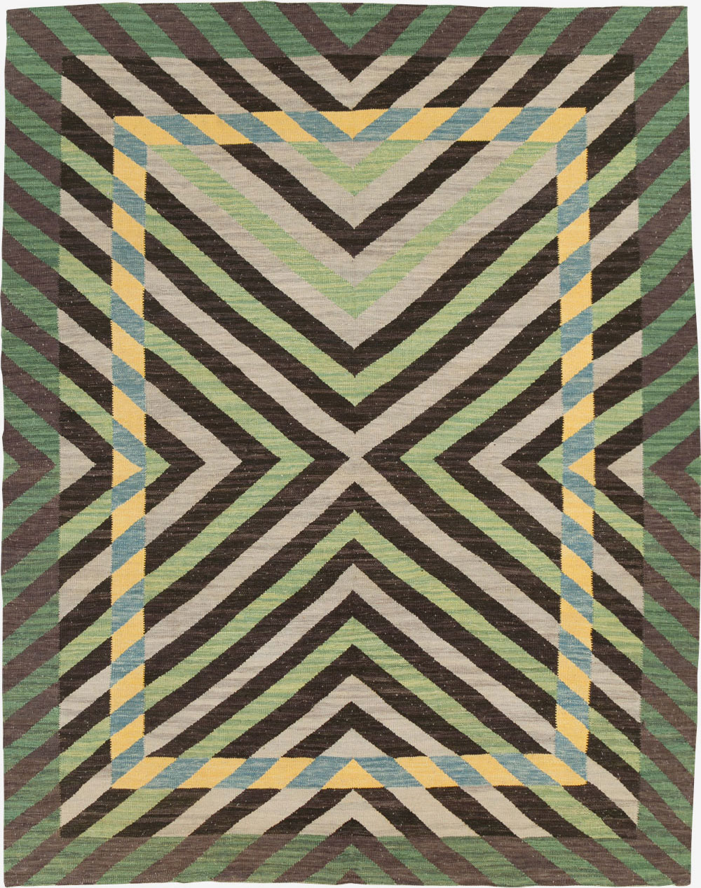 Contemporary Turkish Flatweave Room Size Carpet, No.31348 - Galerie Shabab