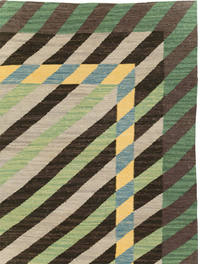 Contemporary Turkish Flatweave Room Size Carpet, No.31348 - Galerie Shabab