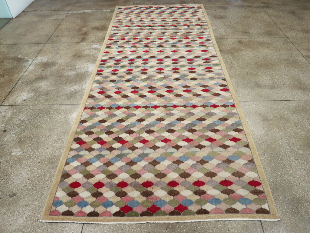 Vintage Turkish Anatolian Wide Gallery Runner, No.31351 - Galerie Shabab