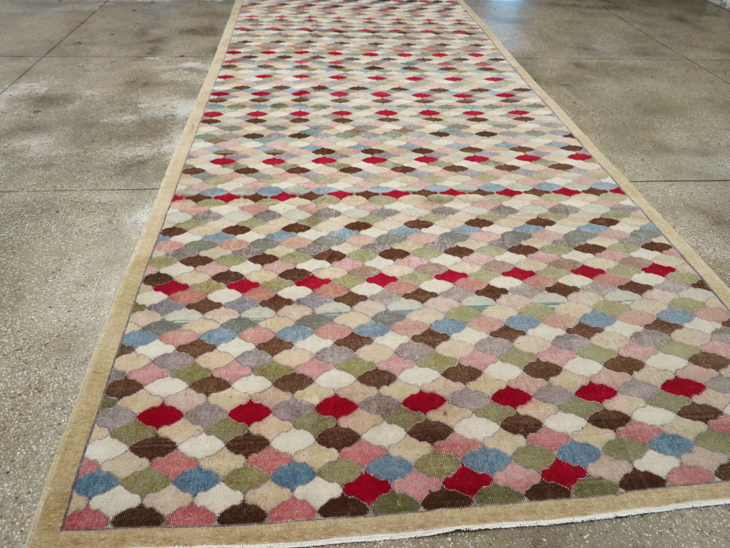 Vintage Turkish Anatolian Wide Gallery Runner, No.31351 - Galerie Shabab