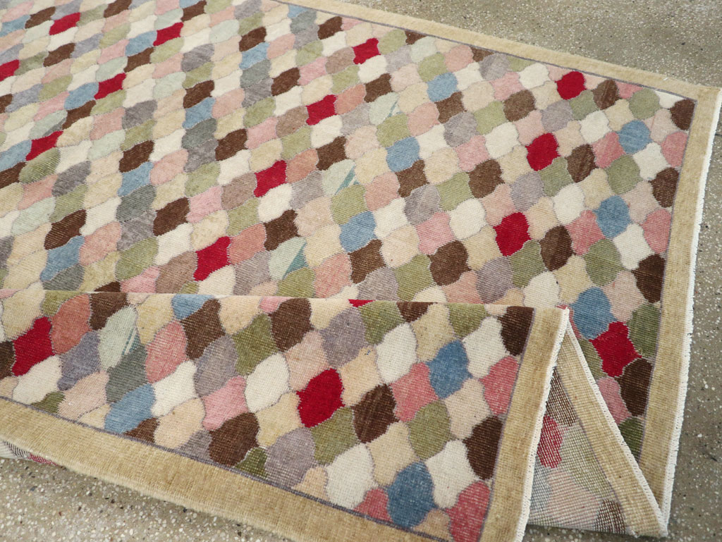 Vintage Turkish Anatolian Wide Gallery Runner, No.31351 - Galerie Shabab