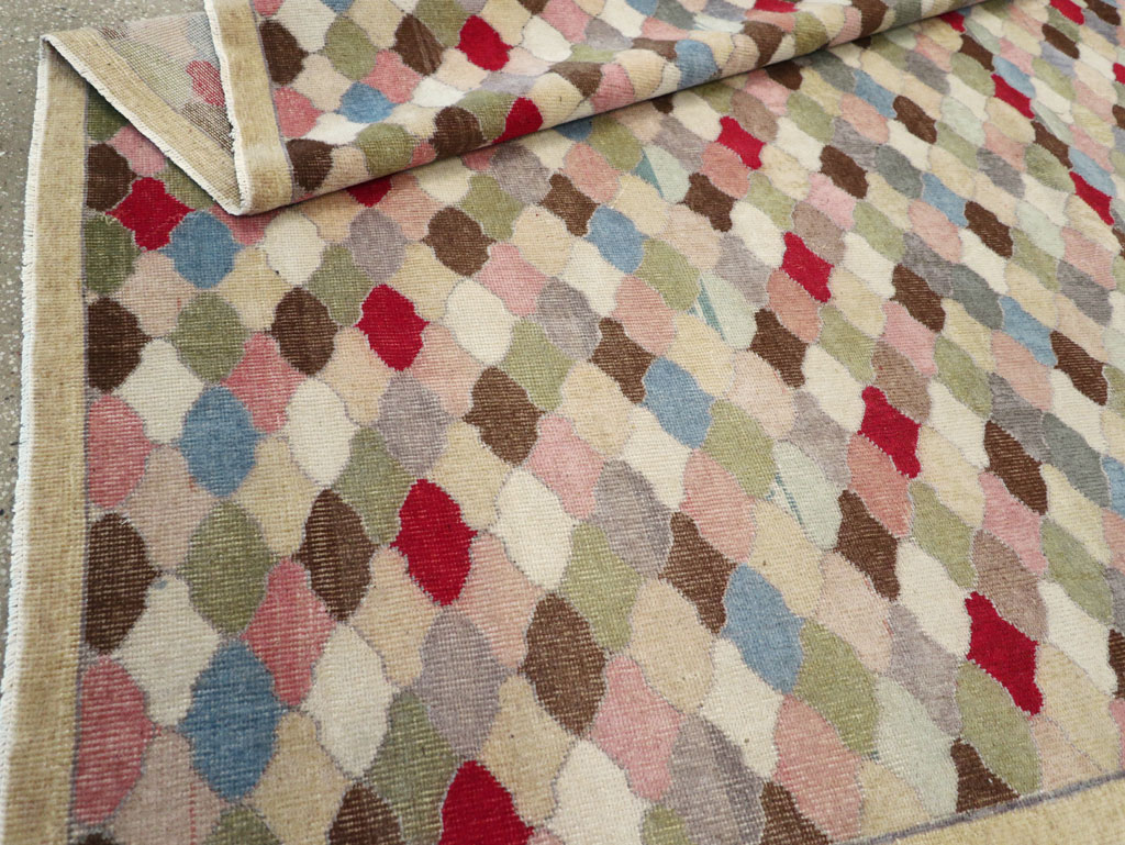 Vintage Turkish Anatolian Wide Gallery Runner, No.31351 - Galerie Shabab