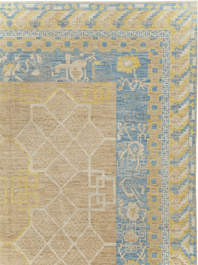 Contemporary East Turkestan Khotan Room Size Carpet, No.31356 - Galerie Shabab
