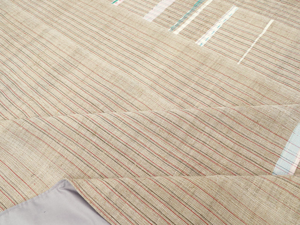 Modern Turkish Flatweave Large Room Size Carpet, No.31357 - Galerie Shabab