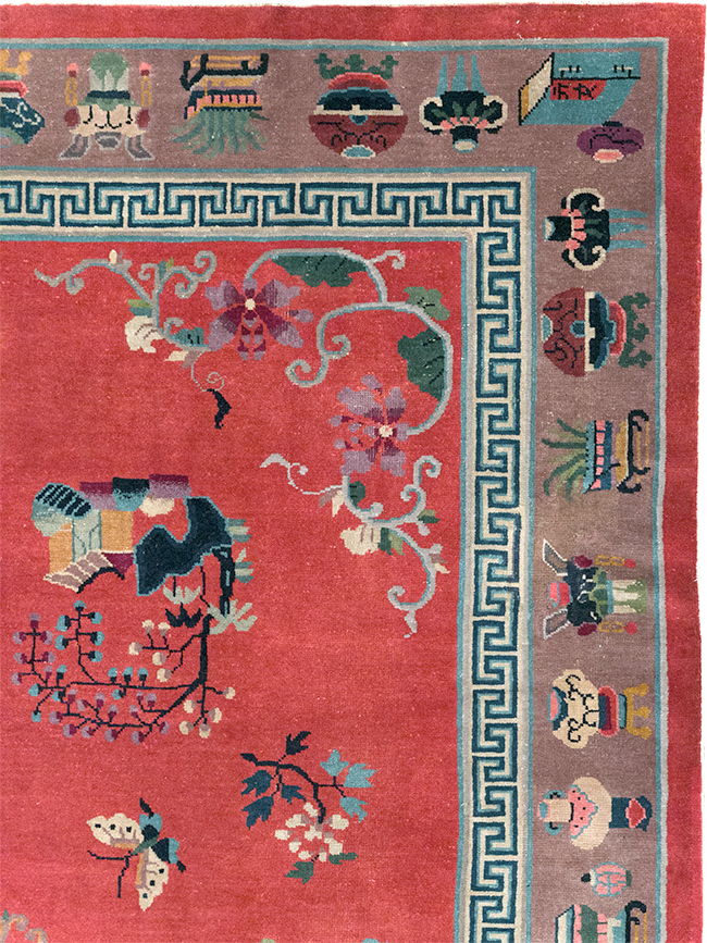 Vintage Chinese Art Deco Pictorial Room Size Carpet, No.31359 - Galerie Shabab