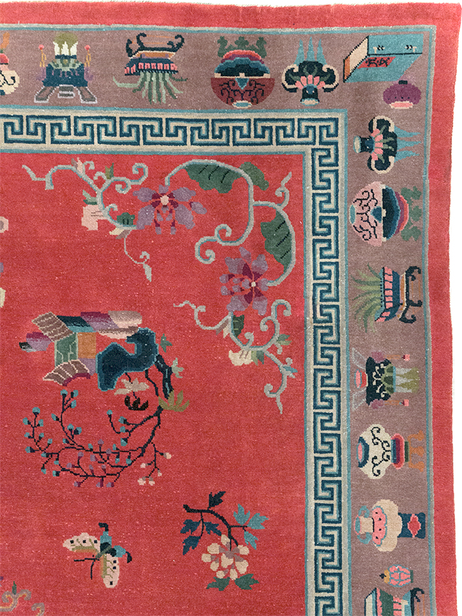 Vintage Chinese Art Deco Pictorial Room Size Carpet, No.31359 - Galerie Shabab