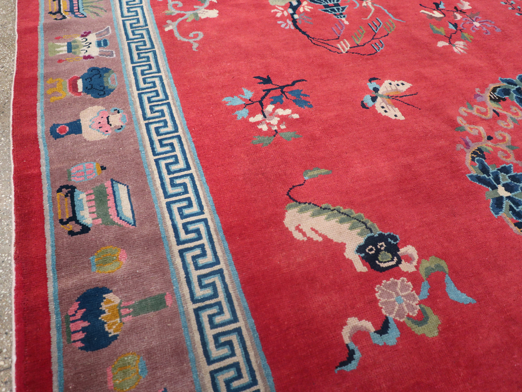 Vintage Chinese Art Deco Pictorial Room Size Carpet, No.31359 - Galerie Shabab