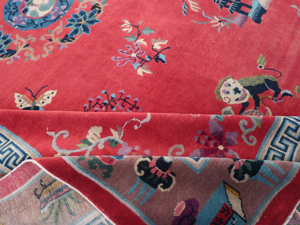 Vintage Chinese Art Deco Pictorial Room Size Carpet, No.31359 - Galerie Shabab