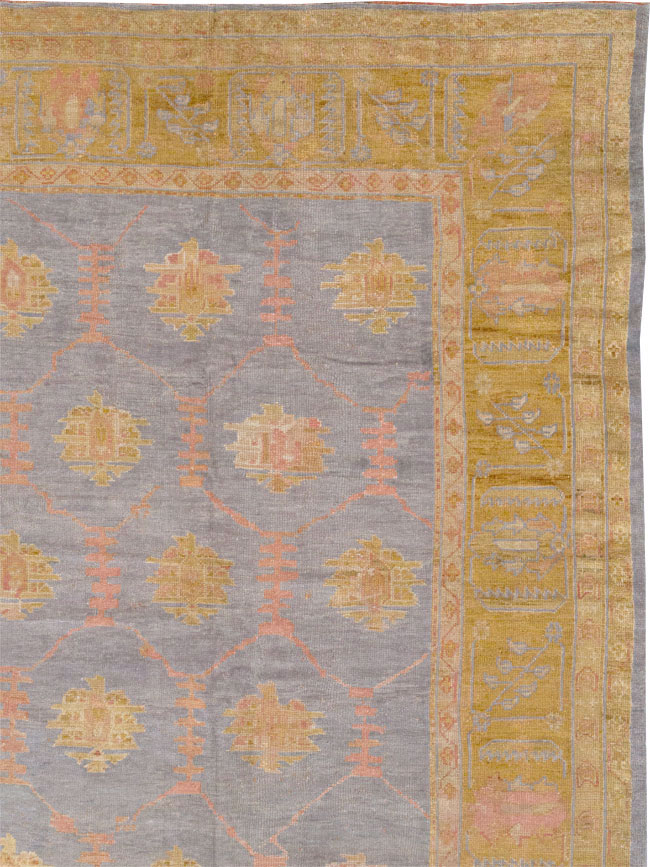 Antique Turkish Oushak Large Carpet, No.31372 - Galerie Shabab