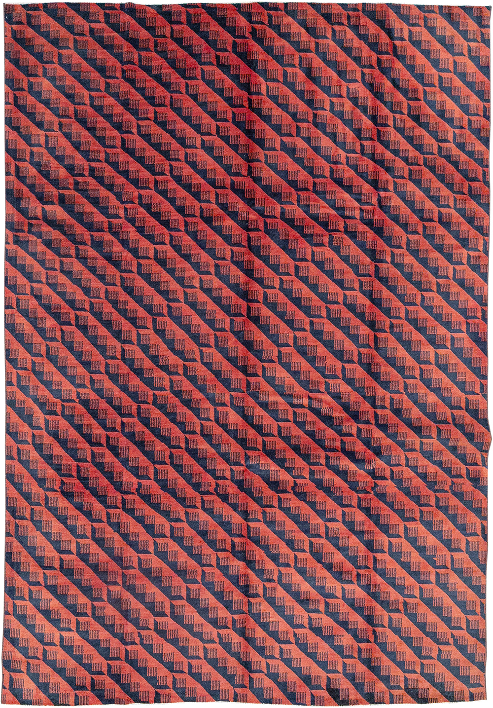 Vintage Turkish Anatolian Art Deco Room Size Carpet, No.31375 - Galerie Shabab