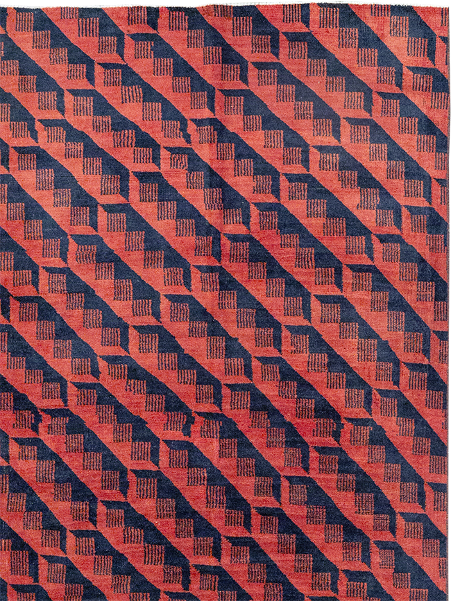 Vintage Turkish Anatolian Art Deco Room Size Carpet, No.31375 - Galerie Shabab